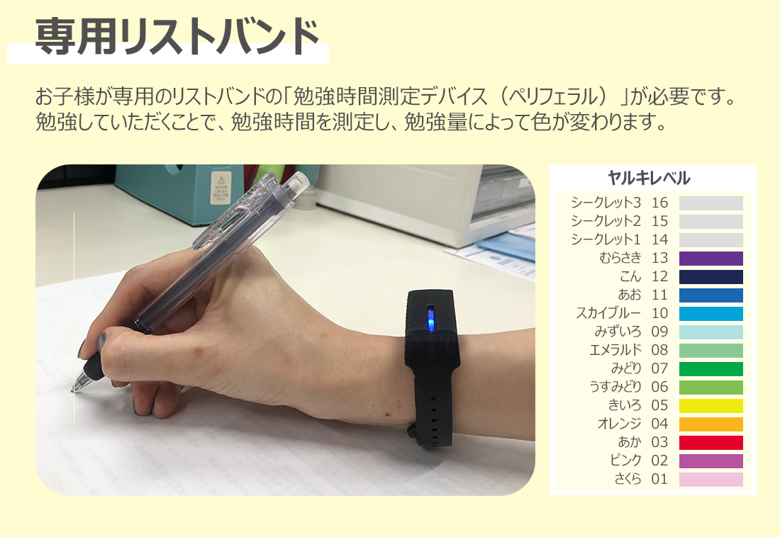 リストバンド型デバイスの利用イメージ